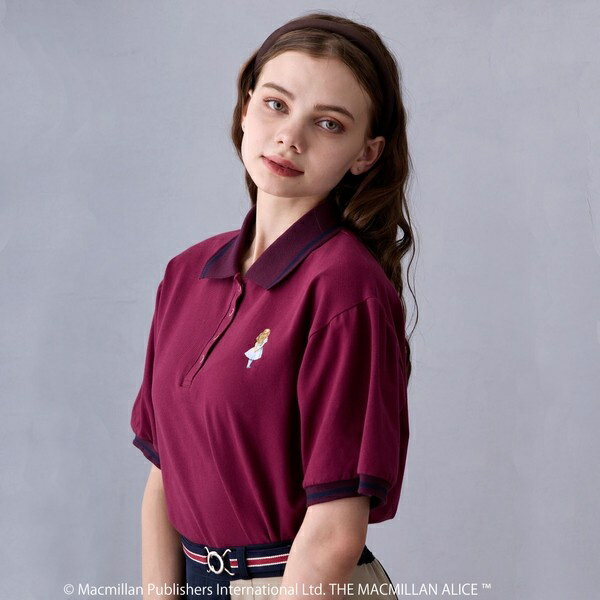 THE MACMILLAN ALICE マクミラン・アリスパフスリーブ刺繍コラボポロシャツ/NICOLE CLUB(NICOLE CLUB)