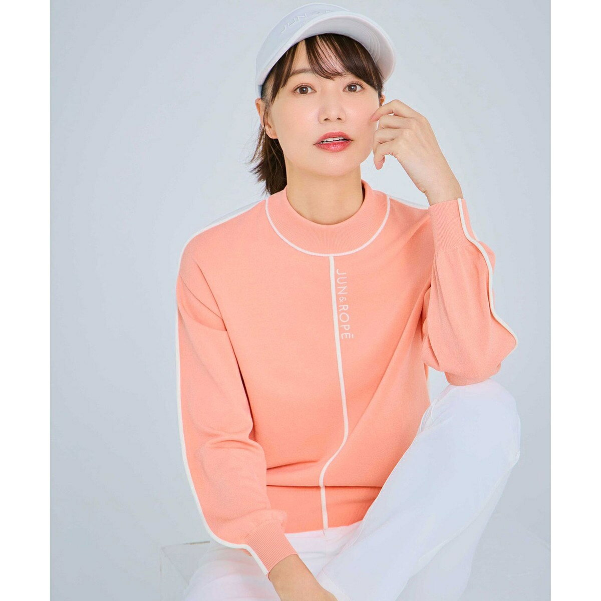 ライン使いパフスリーブ長袖ニット［一部WEB限定カラー］／ジュン＆ロぺ（JUN＆ROPE'）