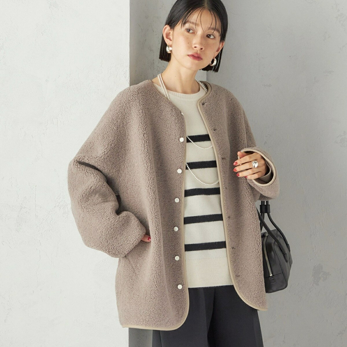 《一部追加予約》【一部WEB限定】〈手洗い可能〉NEW リバーシブル ボア ブルゾン／シップス（SHIPS）