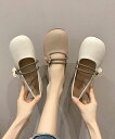 【shoes 365】フラワーデザインストラップフラットシューズ/アイモハ(aimoha)