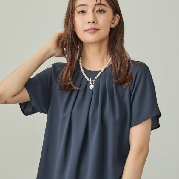 【接触冷感／UVケア】タックブラウス／インディヴィ（INDIVI）のサムネイル