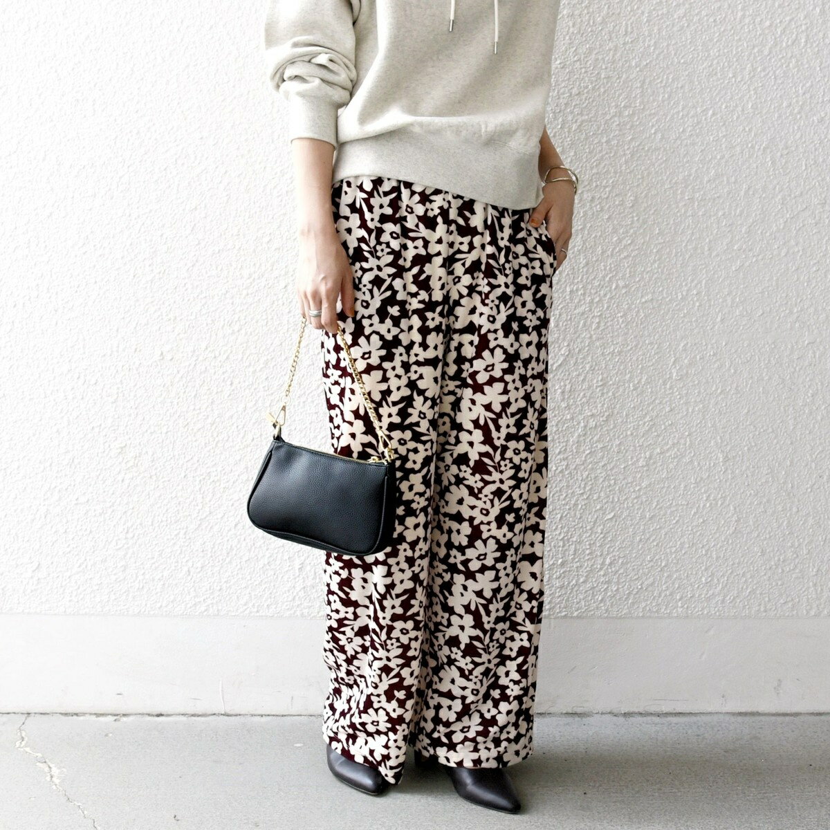 《予約》SHIPS any:〈洗濯機可能〉フラワー ポリエステル ベロア ワイド イージー パンツ／シップス エニィ（SHIPS any）のサムネイル