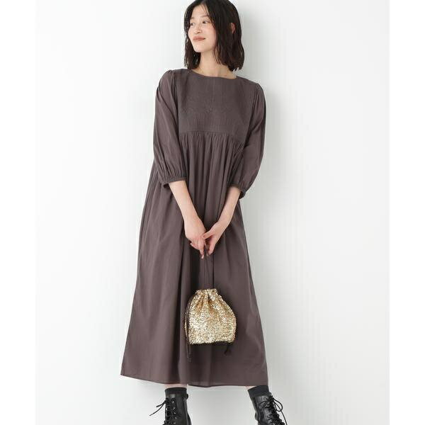 ◆インドコットンボイルキルティングドッキングワンピース／ヒューマンウーマン（human woman）