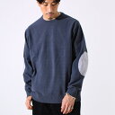 【GLOSTER/グロスター】ソフトモール素材 エルボーパッチ クルーニット/フレディ&グロスター(FREDY&GLOSTER)