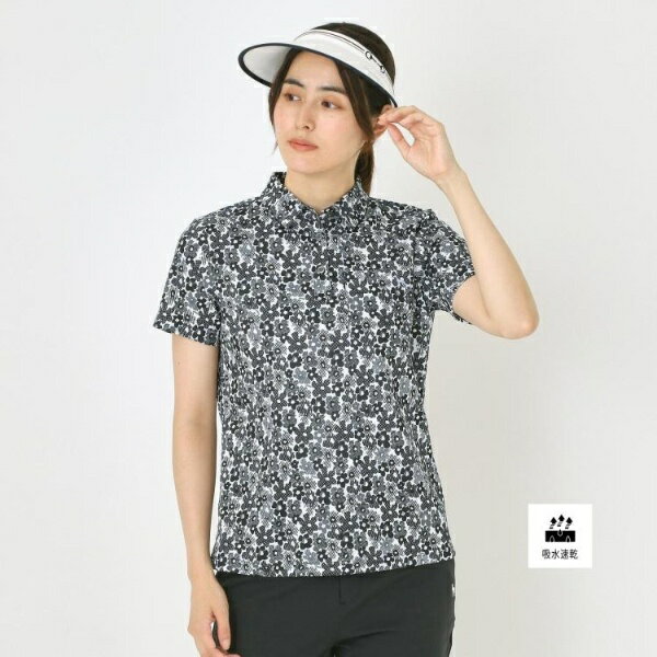 【吸水速乾】リップルフラワープリントポロシャツ／アダバット（adabat）