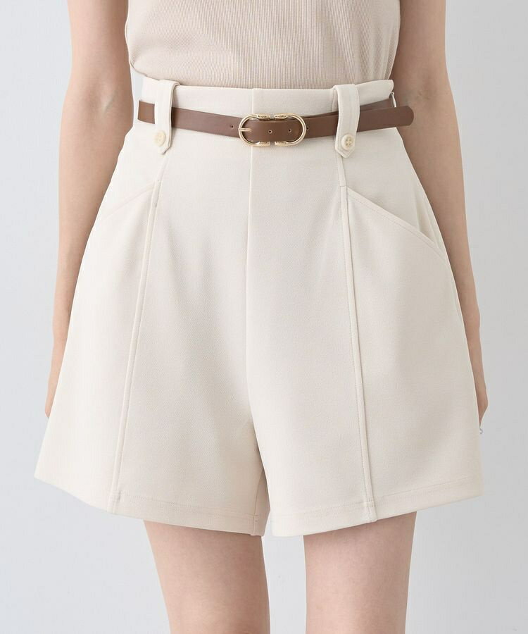 ベルト付きタブデザインショートパンツ／アースミュージック＆エコロジー（earth music＆ecology）