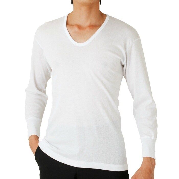 【快適工房】【長袖U首】【百貨店グレード商材】／グンゼ（GUNZE）