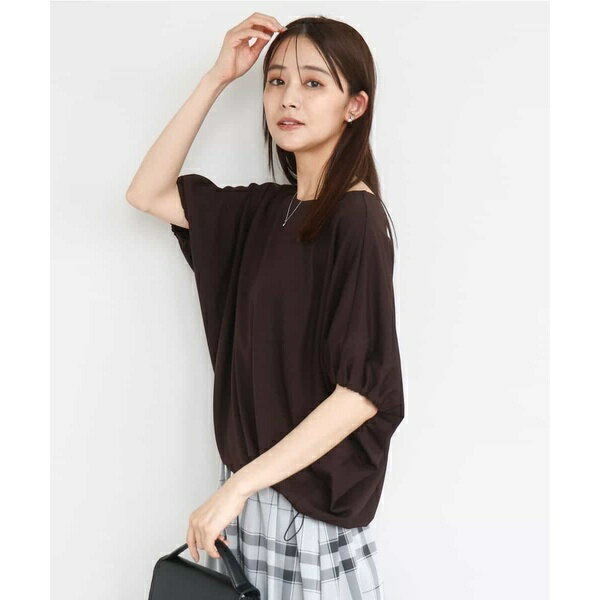 ドロストデザインドルマンスリーブカットソー/UVカット/接触冷感/洗える／MK ミッシェルクラン（MK MICHEL KLEIN ）