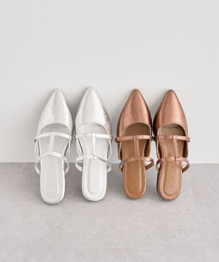 RUPIS.ポインテッドTストラップミュール／グリーンパークス（Green Parks）