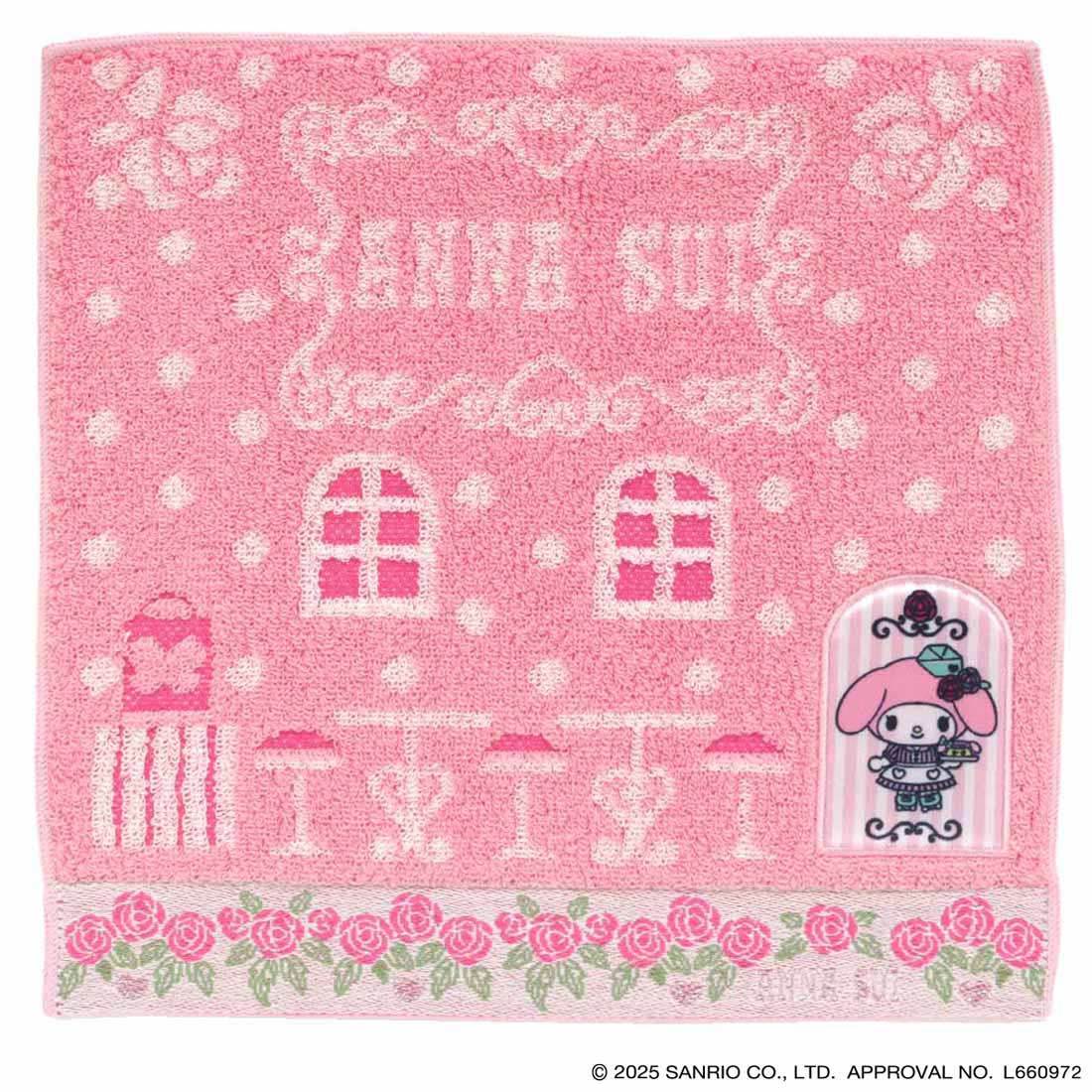 アナスイ × マイメロディ クロミ　タオルハンカチ　アップリケ　マイメロディ・クロミ／アナ スイ（ANNA SUI）