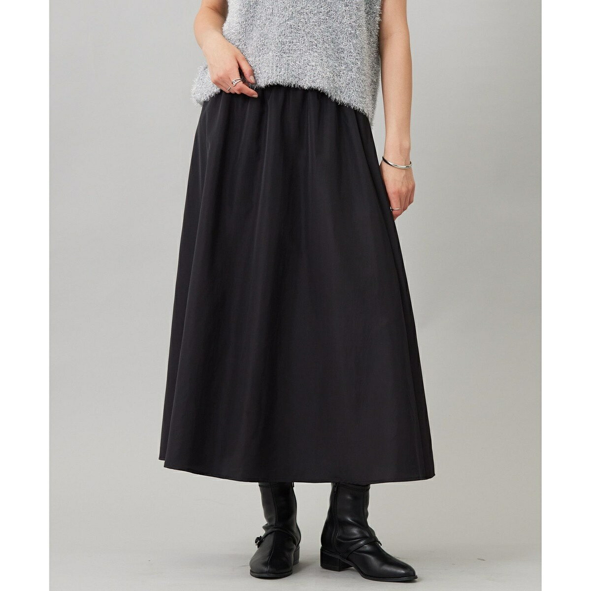 【UVケア・速乾・洗える】シルクエステルタフタ フレアスカート／ICB（ICB）