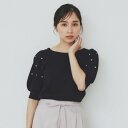 ドライタッチ パール調パフスリーブニット【洗濯機可・UVケア・抗ピリング・接触冷感】/インデックス(index)