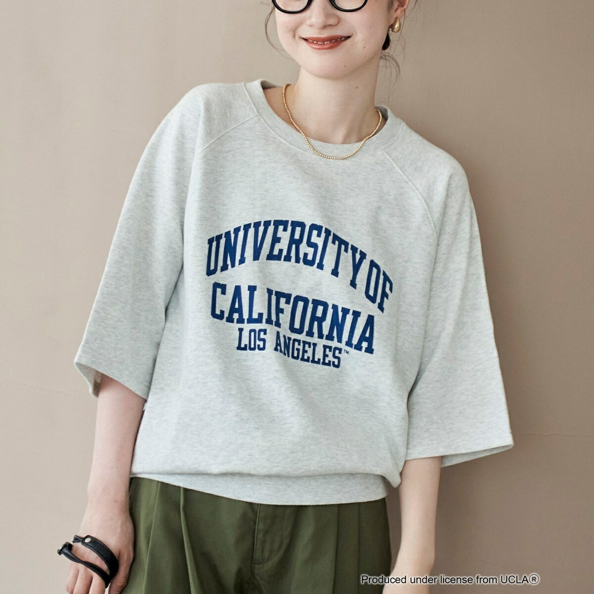 【UCLA 別注】 カレッジプリント裏毛ハーフスリーブプルオーバー／コーエン（coen）