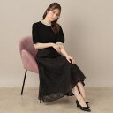【美シルエット・通勤】シアーチェックオーガンジースカート/クチュールブローチ(Couture Brooch)