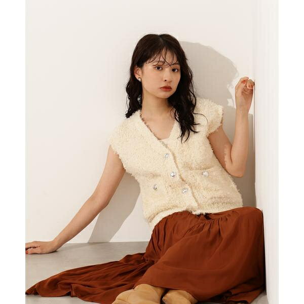 Vネックニットジレ／エヌ ナチュラルビューティーベーシック（N.Natural Beauty Basic*）