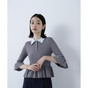 ダブルカラーペプラムニット/ナチュラルビューティーベーシック(NATURAL BEAUTY BASIC)