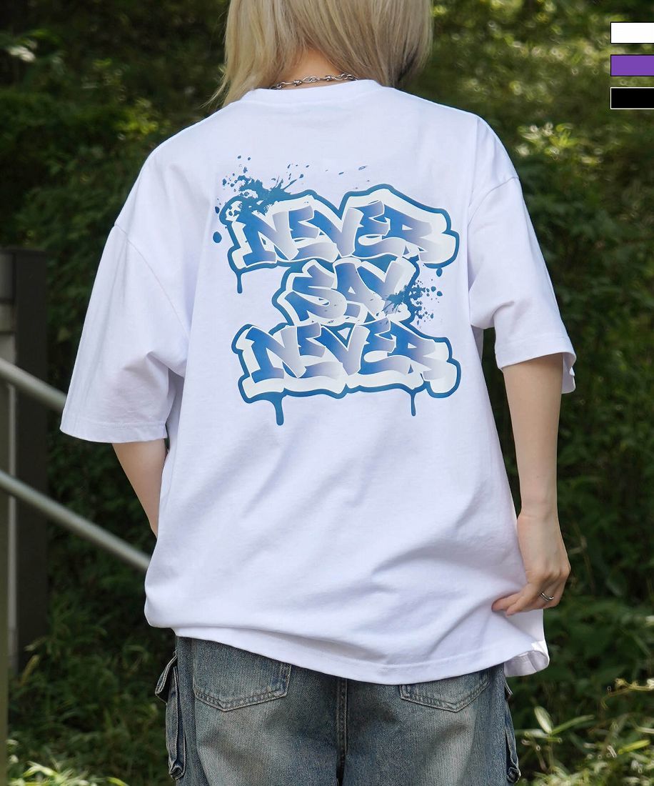 ILL’S ボックスシルエット スプラッシュ タギング ストリートグラフィック 半袖Tシャツ／イルズ（ILLS）