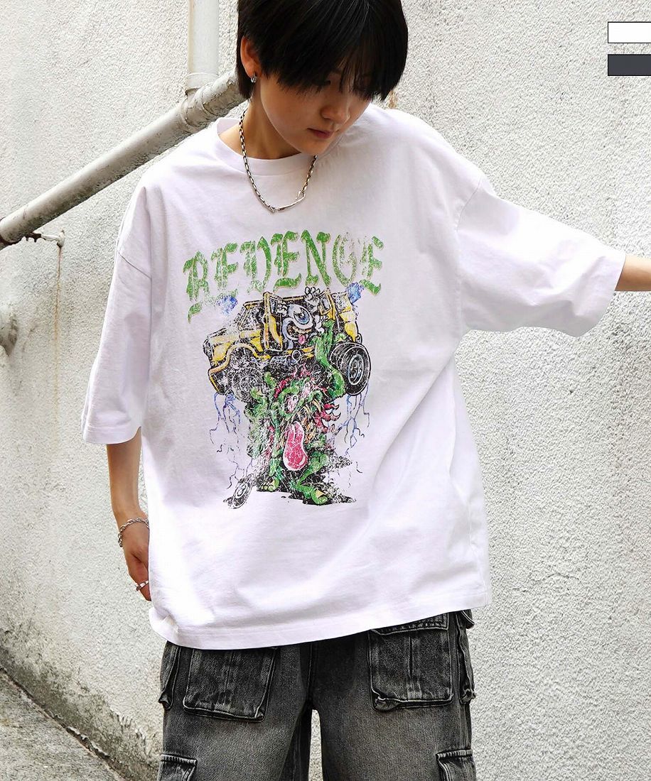 ILL’S モンスター ヴィンテージライク アメカジ風 レトロプリント ロックTシャツ／イルズ（ILLS）