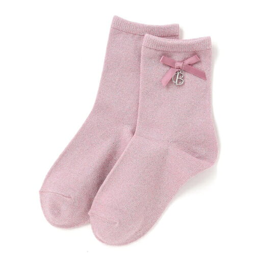 チャーム付きリボンラメクルーソックス(11~24cm)/ベベ(BeBe) チャーム付きリボンラメクルーソックス(11~24cm)/ベベ(BeBe)