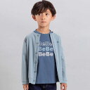 カノコ長袖カーディガン+ロゴプリント半袖Tシャツセット(90~150cm)/ベベ(BeBe)