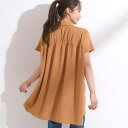 【S-LLひんやり】さらりとしたタッチが心地よい バックギャザーブラウス/シューラルー(SHOOLARUE)