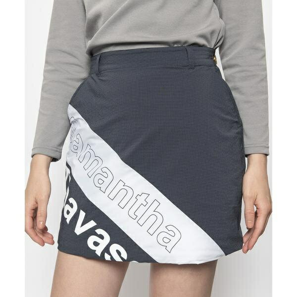 25%OFF　サマンサタバサ　総柄ロゴ　ゴルフスカート　ネイビー　Ｌサイズ サマンサタバサ ゴルフウエア スカートの通販
