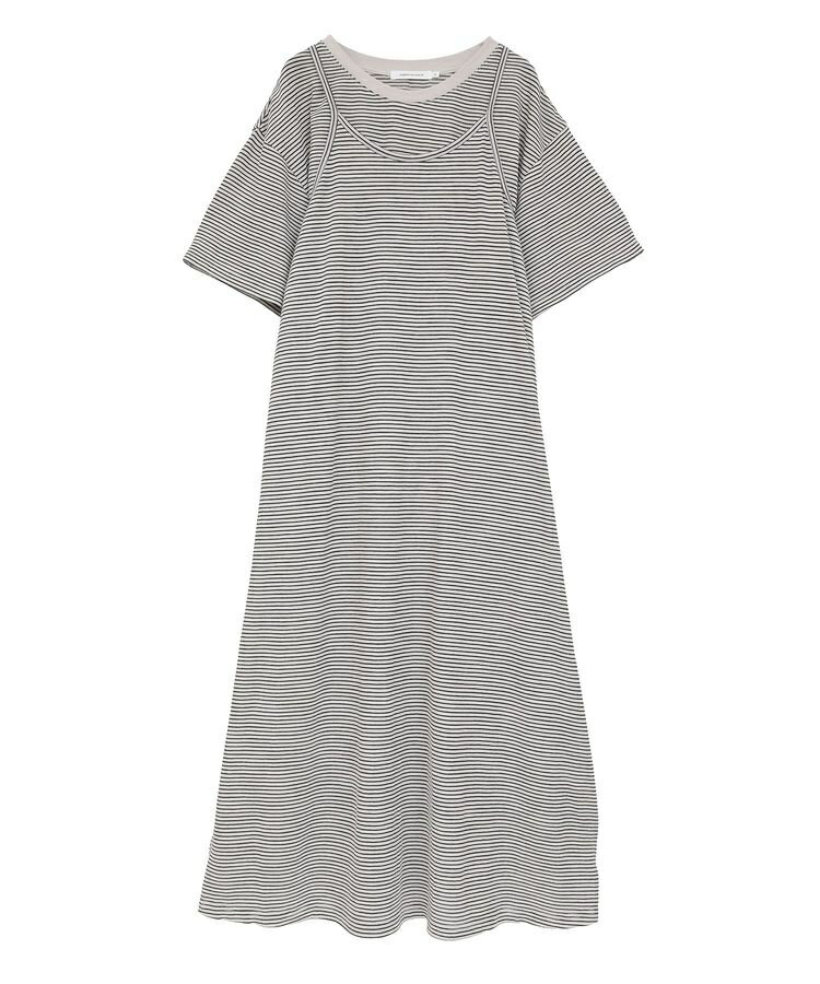 【2点セット】レイヤードボーダーTワンピース／アメリカンホリック（AMERICAN HOLIC）