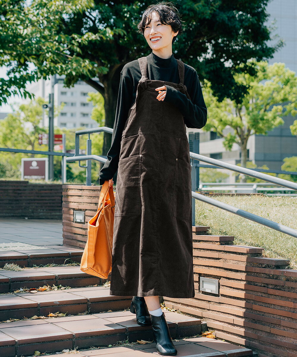 【レトロ＆カジュアルでかわいい！】コーデュロイ ジャンパースカート／クリフメイヤー（KRIFF MAYER）