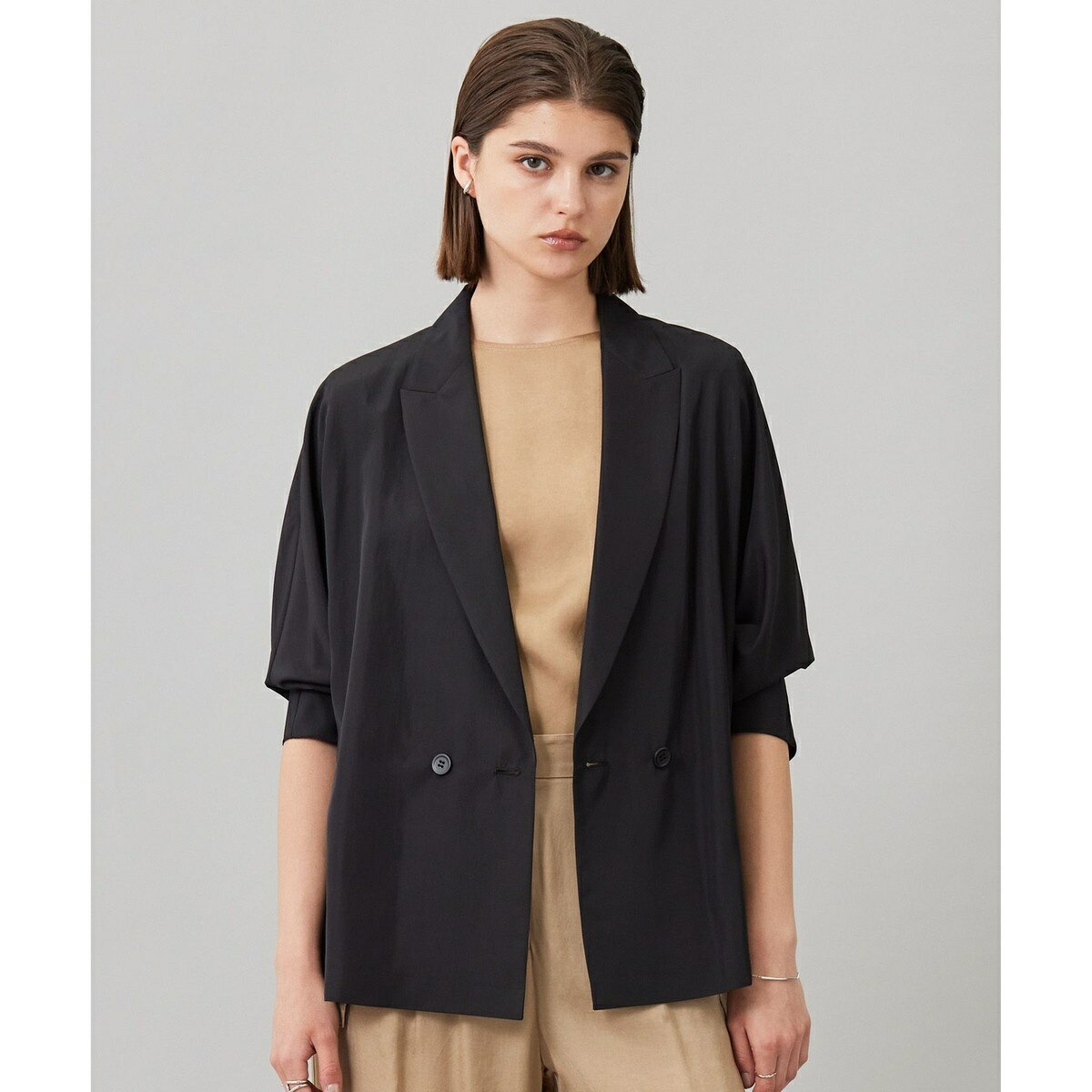 【接触冷感・UVケア・速乾・洗える】シルクエステルタフタ ブラウスジャケット／ICB（ICB）