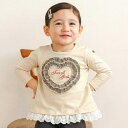 レースチュールハート裾フリルTシャツ(80~130cm)/スラップスリップ(SLAP SLIP)