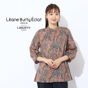 【洗える】リバティ ペイズリープリントロングブラウス/リリアンビューティ エクラ(Liliane Burty ECLAT)