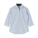 【透け防止】 スキッパー 七分袖 形態安定 レディースシャツ/ブリックハウス(BRICKHOUSE)