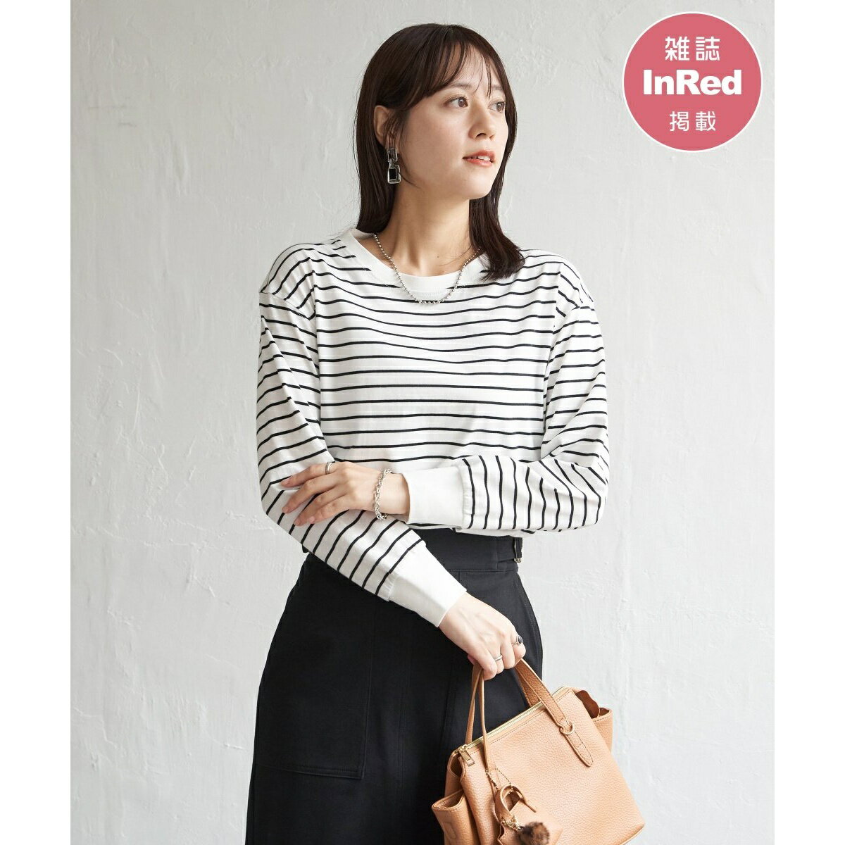 【雑誌InRed12月号掲載】コットンUSA裾ラウンドロンT／イッカ（ikka）