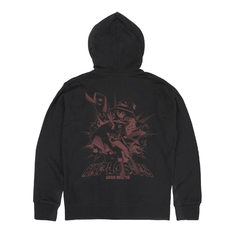 この素晴らしい世界に祝福を!3_Lサイズ_めぐみんEXPLOSION ジップパーカー/BLACK／colleize（colleize）