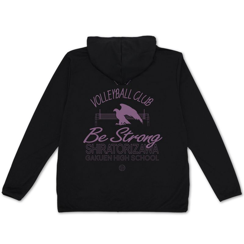 ハイキュー!!_Lサイズ_白鳥沢学園高校バレーボール部 薄手ドライパーカー/BLACK／colleize（colleize）