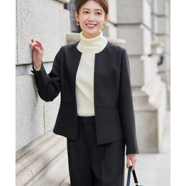 【洗える/イージーケア/ストレッチ】パウダーツイルキーネックジャケット／アー・ヴェ・ヴェ（a.v.v）