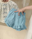 【-aimoha-KIDS-】キッズ 裾フリル付きガーリーショートパンツ/アイモハ(aimoha)