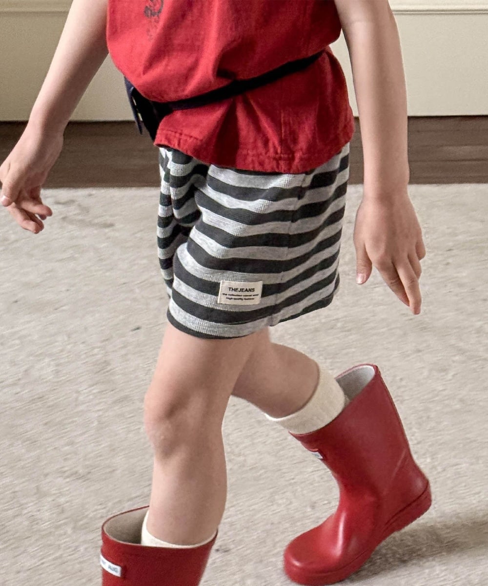 【aimoha-KIDS-】ワッフル素材シンプルショートパンツ／アイモハ（aimoha）