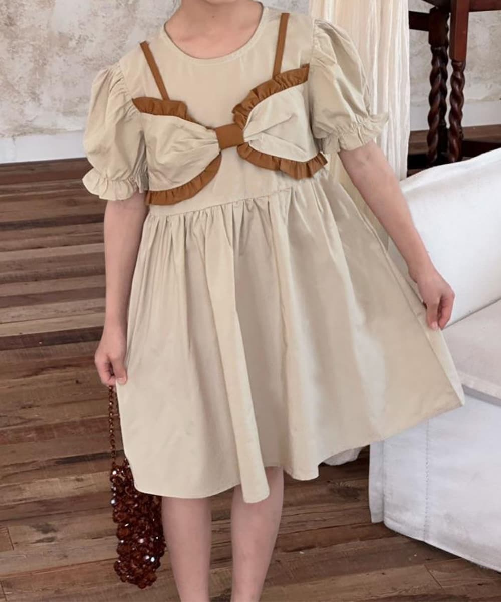 【aimoha-KIDS-】ピスチェー風ワンピース／アイモハ（aimoha）