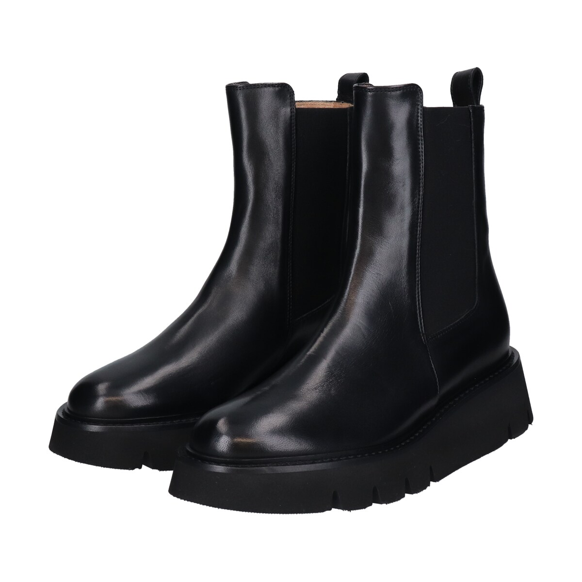 LUCA GROSSI◆4.7cmヒール◆ラウンドトウ厚底サイドゴアブーツ／ルカ グロッシ（Luca Grossi）