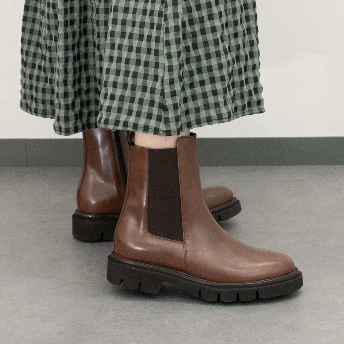 LUCA GROSSI◆3.8cmヒール◆インサイドジップサイドゴアブーツ／ルカ グロッシ（Luca Grossi）