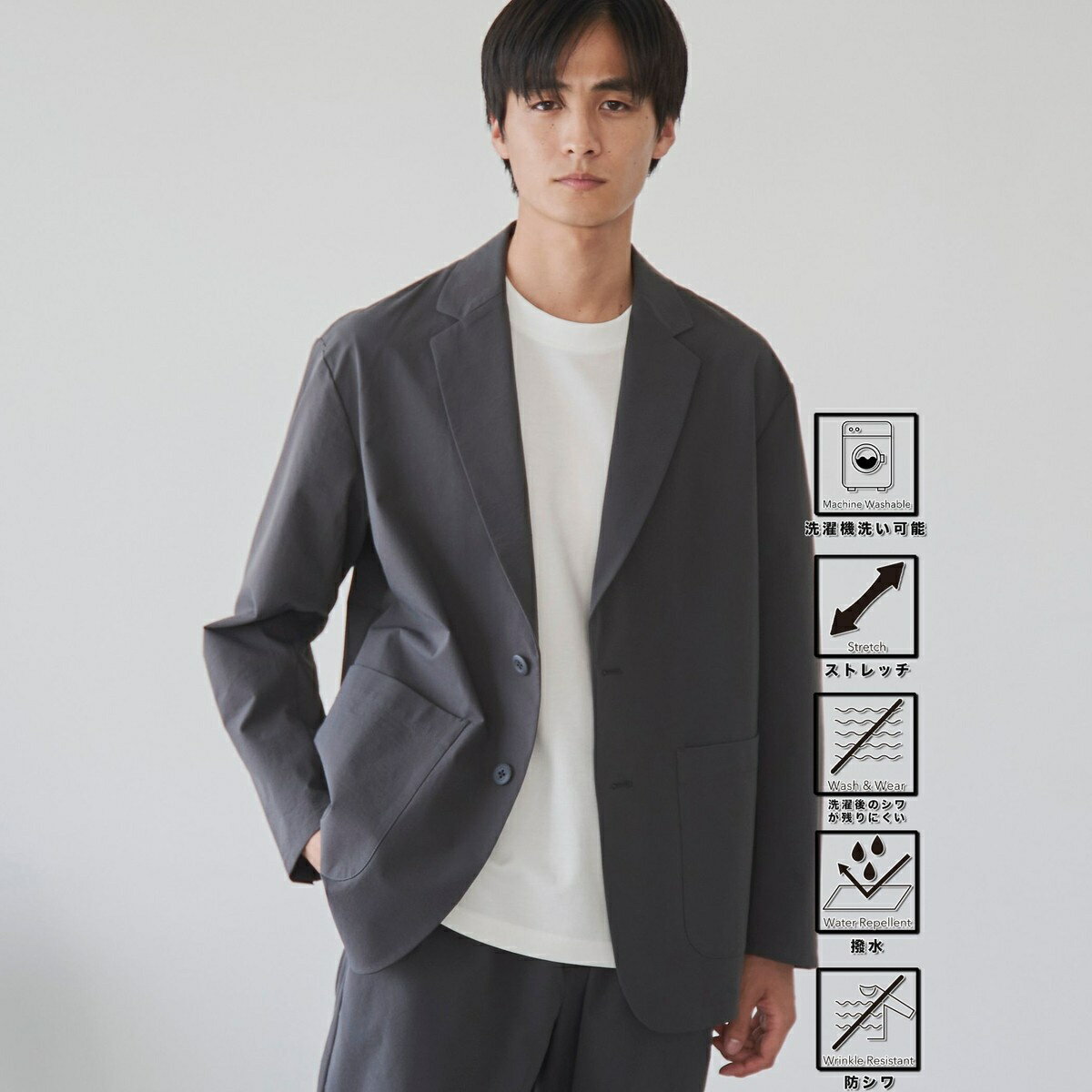 ハイカーテックテーラードジャケット【防シワ/ストレッチ/撥水/ウォッシャブル】／コーエン（coen）