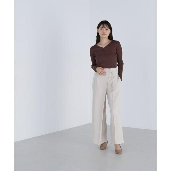 ハイウエストラップワイドパンツ／ナチュラルビューティーベーシック（NATURAL BEAUTY BASIC）