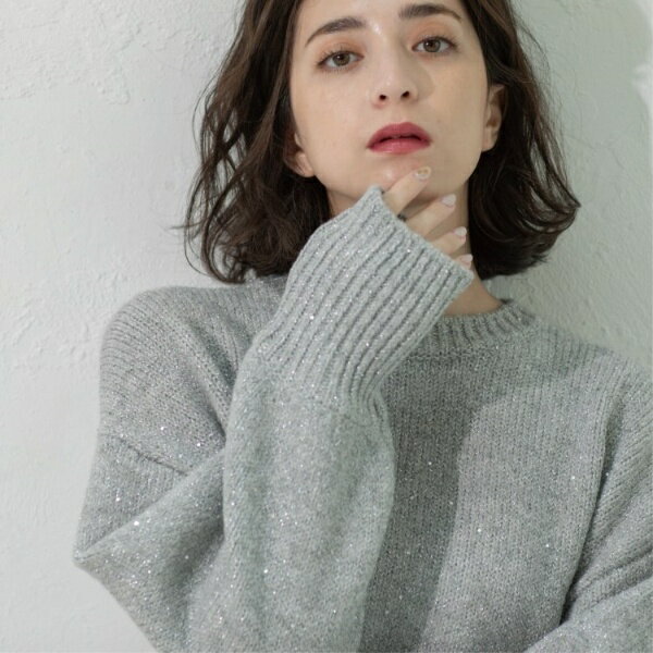 スパンコールラメニット【洗える】／オペークドットクリップ（OPAQUE.CLIP）