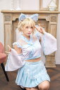 コスプレ SugarWhip 狐 巫女 メイド レディース ブルー ハロウィン/クリアストーン(clearstone)