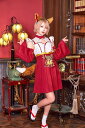 コスプレ ハイカラニズム キツネミコ レディース レッド ハロウィン/クリアストーン(clearstone)
