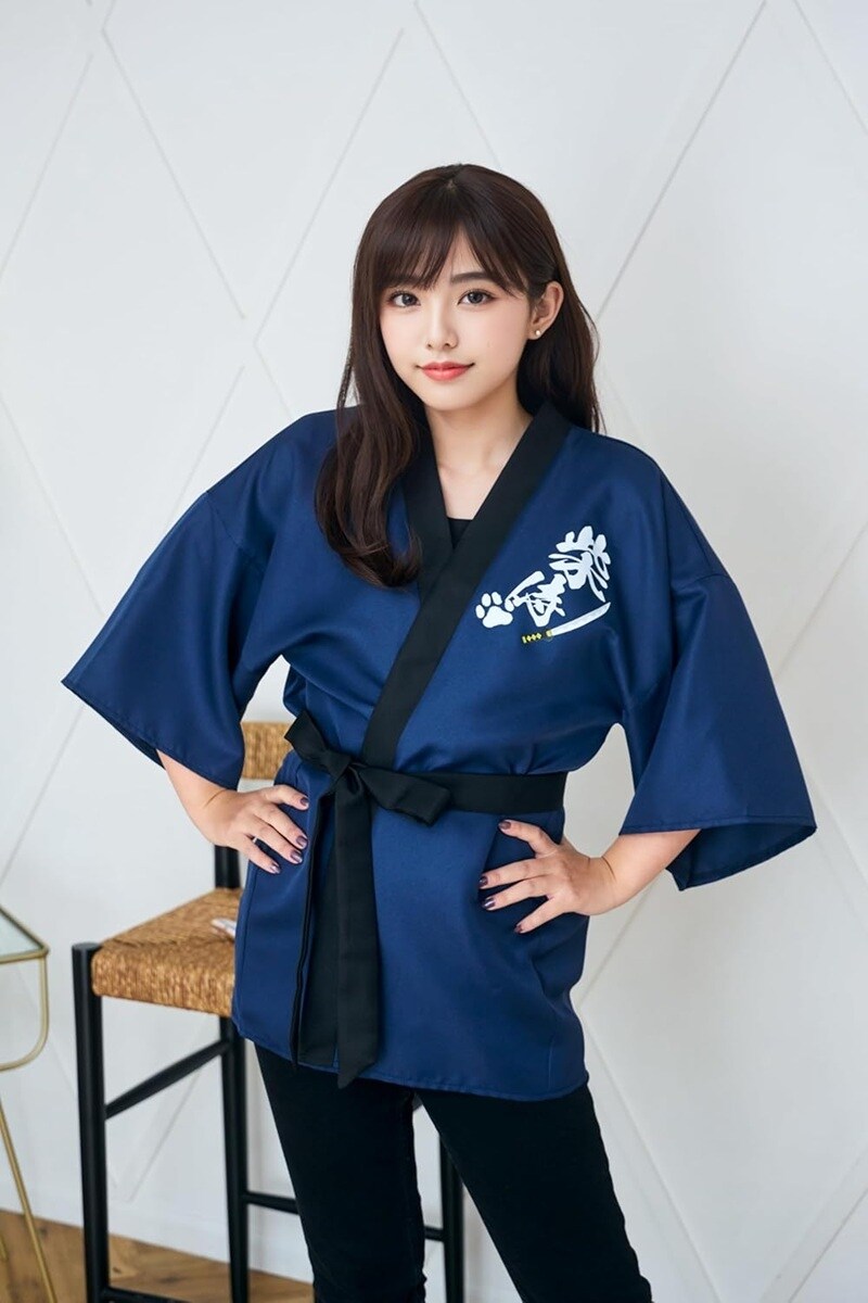 【ハロウィン】コスプレ ハッピ 柴侍 ユニセックス ネイビー／クリアストーン（clearstone）