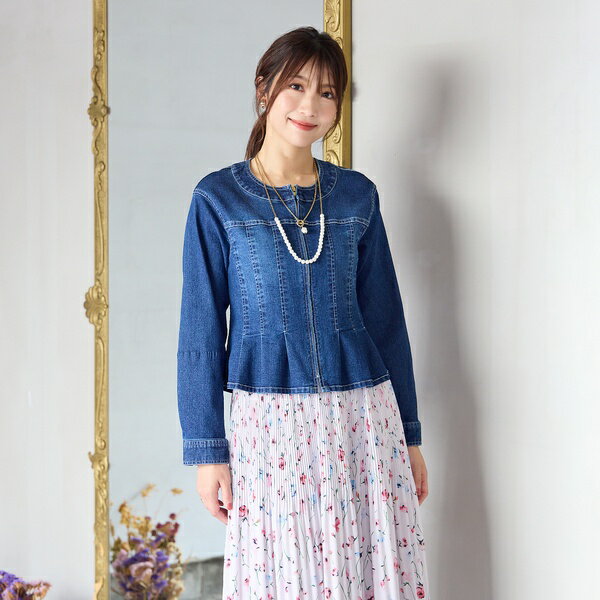 【伸縮性◎】ジップアップブルゾン／ローズティアラ（Rose Tiara）