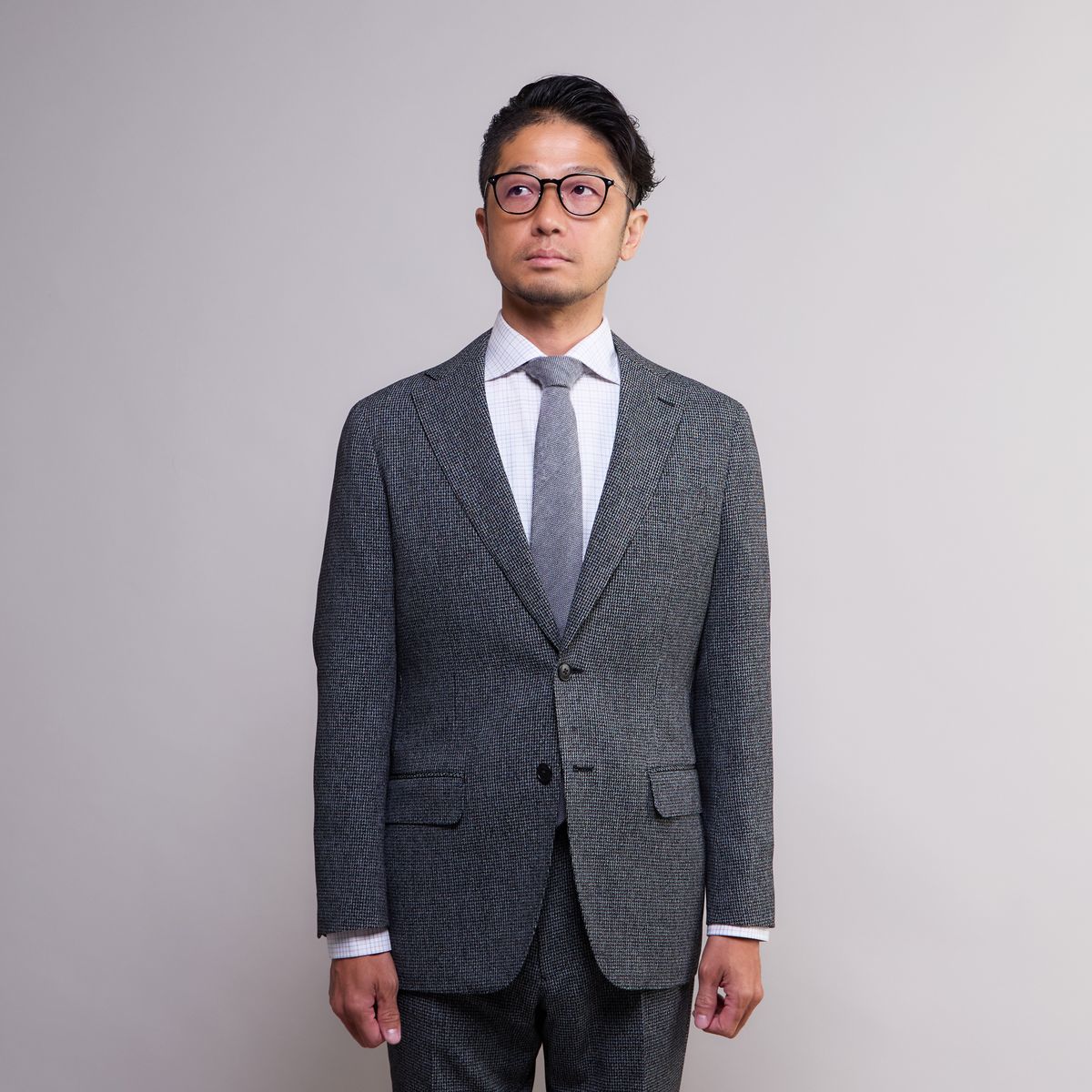 ハンドトゥース ウォッシャブルスーツ | 防シワ / ストレッチ／メンズメルローズ（MEN'S MELROSE）