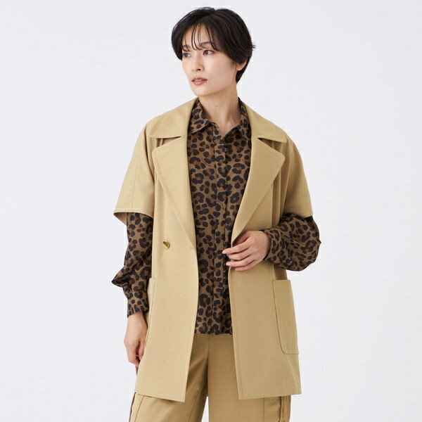 【防しわ】【イージーケア】【マシンウォッシャブル】オータムタンブラーポンチョジレ／エヴェックス ..